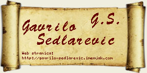 Gavrilo Sedlarević vizit kartica
